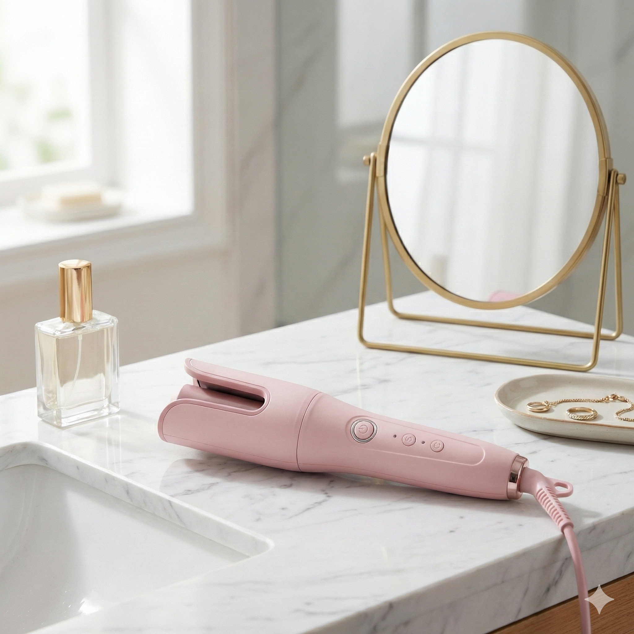 Rizador de pelo automático giratorio con rotación eléctrica que no daña el cabello. Rizador de pelo portátil para un peinado cómodo y seguro.